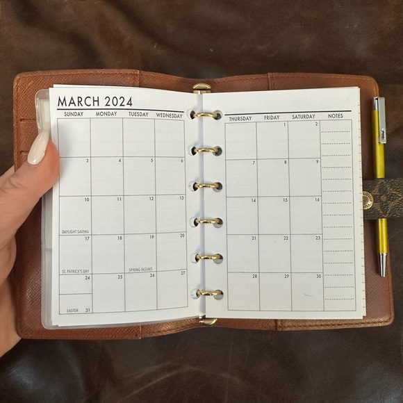 Fits Louis Vuitton PM 2025 Insert Calendar+Filler Paper+ Pen + Pouches - Picture 4 of 16